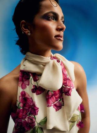 Wild wisteria mini scarf dress