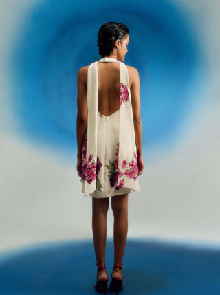 Wild wisteria mini scarf dress