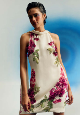 Wild wisteria mini scarf dress
