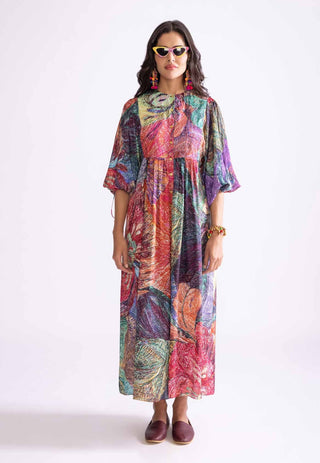 Sara Multicolor Printed Dress by Saaksha & Kinni, available on Indiaspopup.com