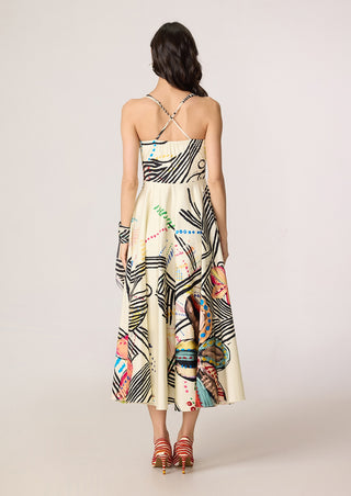Marilyn ivory multicolor dress