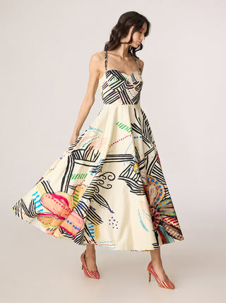 Marilyn ivory multicolor dress