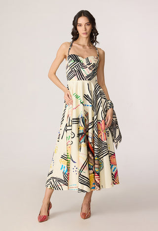 Marilyn ivory multicolor dress