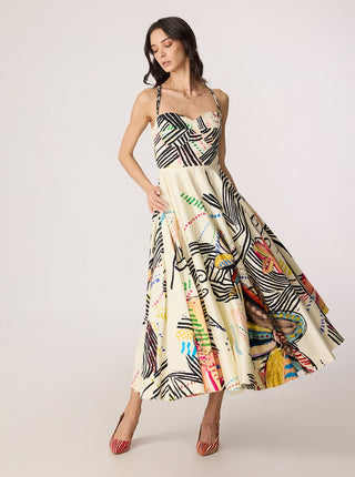 Marilyn ivory multicolor dress
