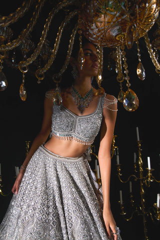 Dariya Lilac Lehenga Set by Roqa available on Indiaspopup.com