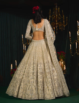 Maheen Ivory Lehenga Set by Roqa available on Indiaspopup.com