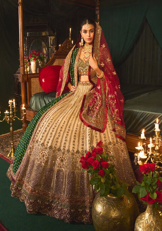 Zarafat gold zari lehenga set