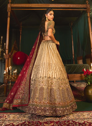 Zarafat gold zari lehenga set