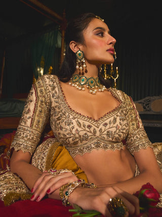 Zarir gold lehenga set