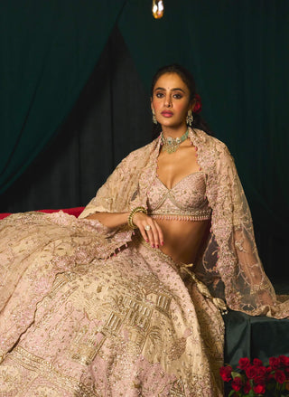 Qasr Pink Lehenga Set by Roqa available on Indiaspopup.com