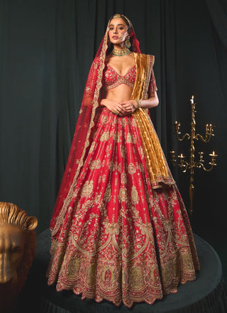 Kiana red lehenga set