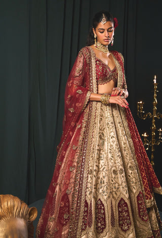 Arous gold zari lehenga set