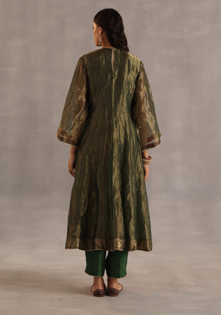 Navratna olive green kurta set