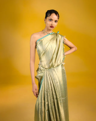 Ekaya Sage Sea Green Sari available on indiaspopup