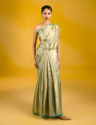 Ekaya Sage Sea Green Sari available on indiaspopup