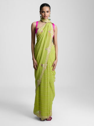 Ekaya Lush Lemonade Sari available on indiaspopup