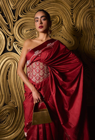 Ekaya Red Siren Sari available on indiaspopup