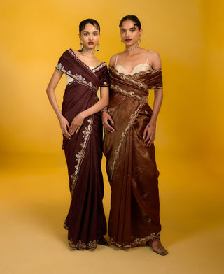 Ekaya Maple Espresso Sari available on indiaspopup