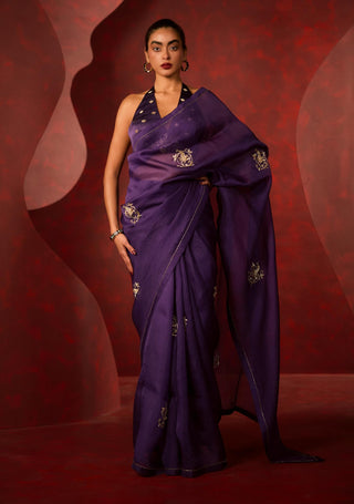 Ekaya Purple Midnight Kiss Sari available on indiaspopup