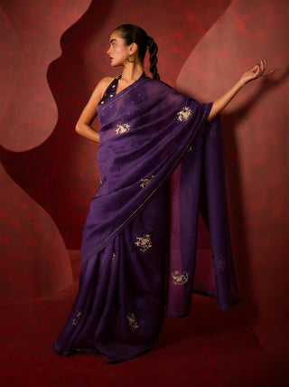 Ekaya Purple Midnight Kiss Sari available on indiaspopup