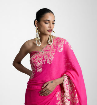 Ekaya Candyfloss Rani Pink Sari available on indiaspopup