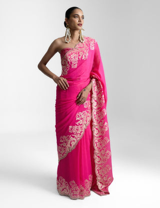 Ekaya Candyfloss Rani Pink Sari available on indiaspopup