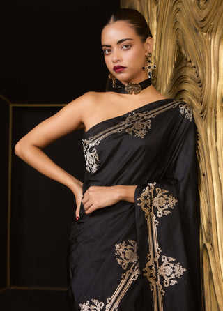 Ekaya Black Goth Bride Sari available on indiaspopup