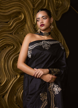 Ekaya Black Goth Bride Sari available on indiaspopup