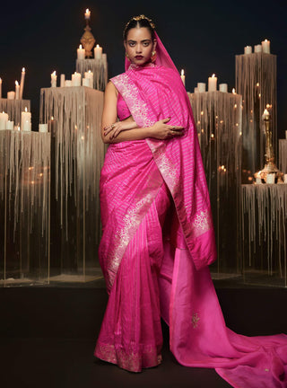 Ekaya Rani Pink Femme Fatale Sari available on indiaspopup