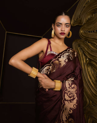 Ekaya Garnet Only Yours Sari available on indiaspopup