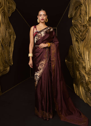 Ekaya Garnet Only Yours Sari available on indiaspopup