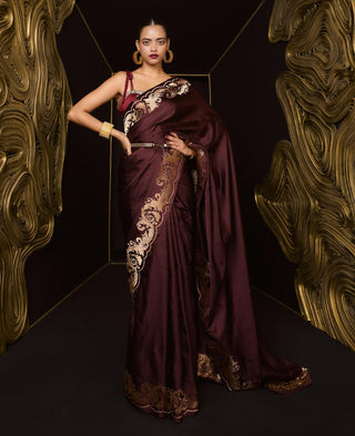 Ekaya Garnet Only Yours Sari available on indiaspopup