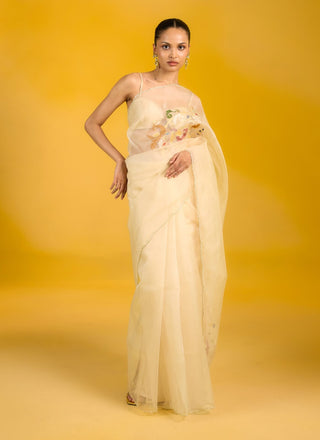 Ekaya Vanilla Snow Sari available on indiaspopup