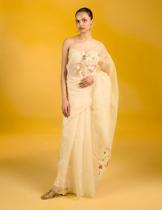 Ekaya Vanilla Snow Sari available on indiaspopup