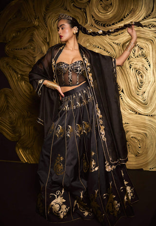 Black vixen lehenga set