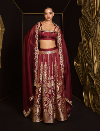 Garnet forever mine lehenga set