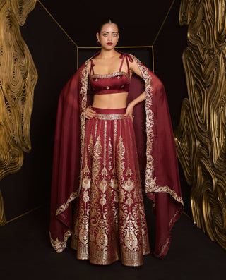 Garnet forever mine lehenga set