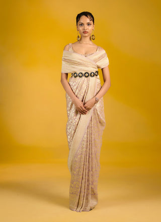 Ekaya Dusky Rose Chiffon Sari available on indiaspopup