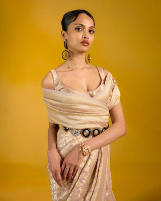 Ekaya Dusky Rose Chiffon Sari available on indiaspopup