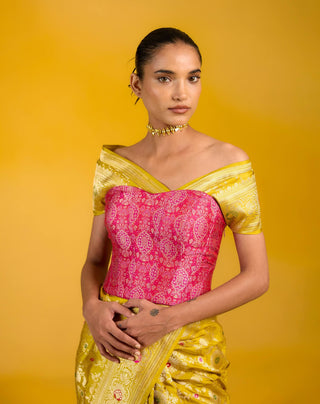 Ekaya Citrus Spark Sari available on indiaspopup