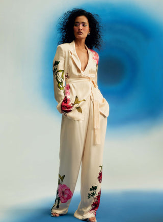 Passion satin blazer with pant set