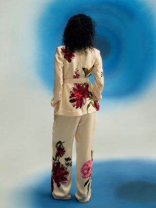 Passion satin blazer with pant set