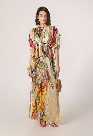 Monica multicolor blouse with Monica skirt