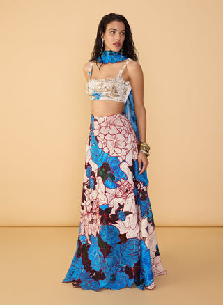 Malaika bustier and lehenga set