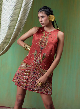 Shararat embroidered mini dress
