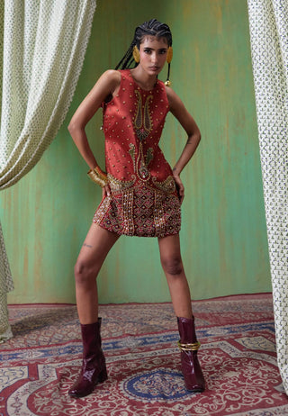 Shararat embroidered mini dress