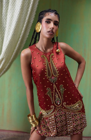 Shararat embroidered mini dress