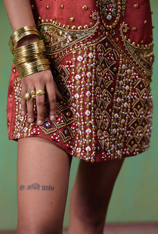 Shararat embroidered mini dress