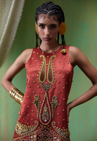 Shararat embroidered mini dress