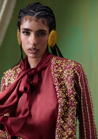 Rekha embroidered blazer with mini skirt set